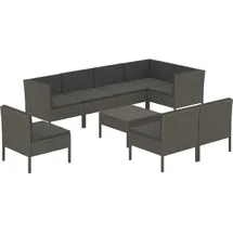 vidaXL 9-tlg. Garten-Lounge-Set mit Auflagen grau