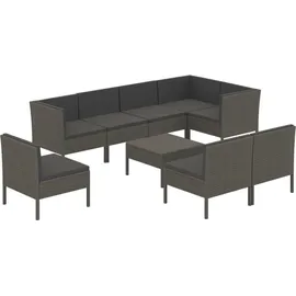 vidaXL 9-tlg. Garten-Lounge-Set mit Auflagen grau