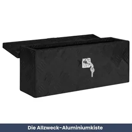 deluke DELUKE® Aluminiumbox mit Deckel Abschließbar Alubox Deichselbox Alu Anhängerbox Werkzeugkiste Transportbox Metallkiste, 50x15x20,5cm Schwarz
