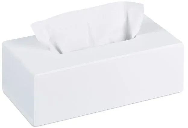 Relaxdays 2 x Bambus Tücherbox weiß Weiß