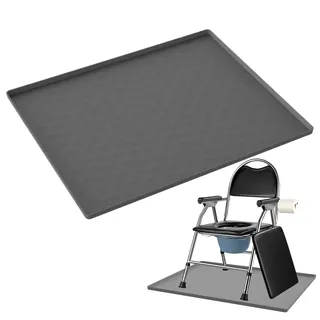 Unter Toilettenstuhl Schutzmatte, wasserdichte Silikon-Toilettenauflage Mit Erhöhtem Rand, Multifunktionale Boden Schutzmatte für Wohnheim Wohnung Badezimmer Schlafzimmer