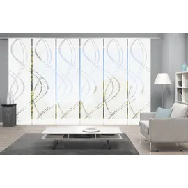 HOME WOHNIDEEN Schiebegardine HOME WOHNIDEEN "TIBERIO 6er SET" Gr. 1, weiß (wollweiß), B:60cm H:245cm, Polyester, Gardinen, Schiebegardine 6er SET TIBERIO