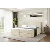 altdecor Boxbett, Beige, Holzwerkstoff, H3 Höhe ca. 20 cm 200x200 cm, Schlafzimmer, Betten, Boxspringbetten