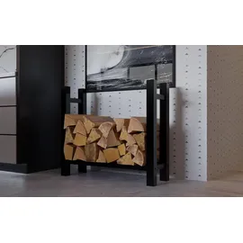 CLP Kaminholzständer Medya Metall 30 x 80 x 80 cm Schwarz