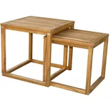 prestige home living indoor Garten Beistelltisch 2er  –  Braun