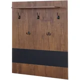 Mendler Wandgarderobe HWC-A27, Garderobe Garderobenpaneel, 5 Haken 100x80cm 3D-Struktur, Wildeiche-Optik