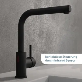 Schütte Sensor-Spültischarmatur Vital mit Herausziehbarem Auslauf Schwarz Matt