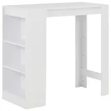 vidaXL Bartisch mit Regal 110 x 50 x 103 cm Weiß
