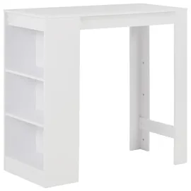 vidaXL Bartisch mit Regal 110 x 50 x 103 cm Weiß