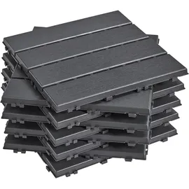 SoBuy Terrassenfliesen Klicksystem Schwarz 45 x 45 cm 45 St.