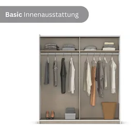 Rauch Schwebetürenschrank RAUCH "Kleiderschrank Garderobe TOPSELLER AURELIO mit 3 Ausstattungsvarianten", grau (graumetallic, eiche artisan), B:175cm H:210cm T:59cm, Holzwerkstoff, Schränke, Schwebetürenschrank, 3 verschiedene Ausstattungsvarianten Griffe aus