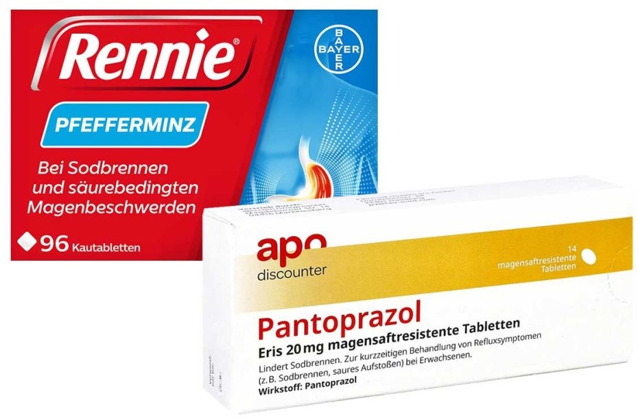 Rennie Pfefferminz gegen Sodbrennen Kautabletten + Pantoprazol E