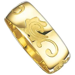 Trauring FIRETTI "Schmuck Geschenk Gold 375 Hochzeit Ehering Trauring "LIEBE"" Gr. 16,5, gold (gelbgoldfarben), Fingerringe, 16,5, Gelbgold 375, 7mm, Made in Germany