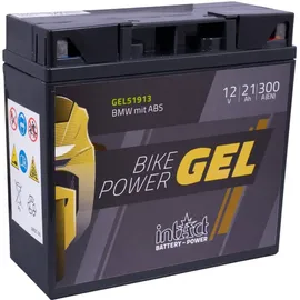 Intact Bike-Power GEL51913 12V 21 Ah, 300 A (EN), Hochwertige GEL-Motorradbatterie mit 30% mehr Startleistung, Wartungsfreie GEL-Batterie