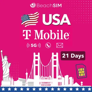 BeachSIM T-Mobile USA SIM unlimitierte Daten & Telefonie & SMS (USA - 21 Tage)
