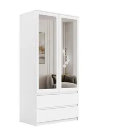 lookway Kleiderschrank HANA SS-90 2-türig 90 x 200 cm Kunststoff Holznachbildung Weiß