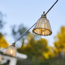 Lumisky Lichterkette Solar 13 m spritzwassergeschützt beige