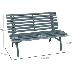 Outsunny - Gartenbank - 123Lx67Wx79Hcm - Blau