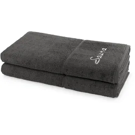 Möve Frottana Saunatuch 80 x 200 cm grau 2 St.