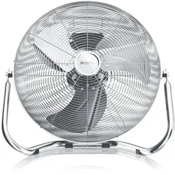 Brandson Windmaschine 53,5cm Ø, Ventilator Retro 160W neigbar, Bodenventilator, hoher Luftdurchsatz, silber