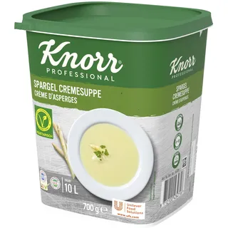 KNORR Spargel Cremesuppe Trockenmischung (intensiver, natürlicher Spargel Geschmack) 1er Pack (1 x 700 g)
