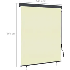 vidaXL Außenrollo 140x250 cm Creme