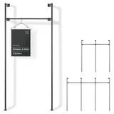 Natural Goods Berlin Wandkleiderstange SINGLE 97x220cm schwarz/Kleiderstange Wandmontage aus hochwertigem Stahl/pulverbeschichtetes Kleiderstangen Wandsystem als offener Kleiderschrank