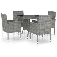 vidaXL 5-tlg Garten-Essgruppe Poly Rattan Anthrazit