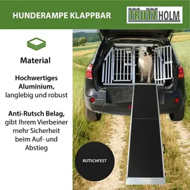 Trutzholm Hunderampe klappbar 183 cm Traglast 180 kg Alu grau schwarz beschichtet Tierrampe