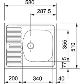 Franke Eurostar ETN 611-58 Edelstahl seidenmatt + Handbetätigung