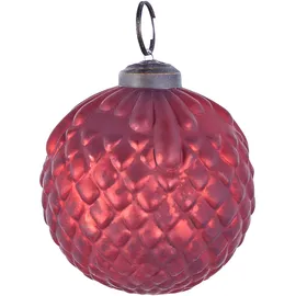 Beliani Weihnachtskugel 6er Set Glas rot