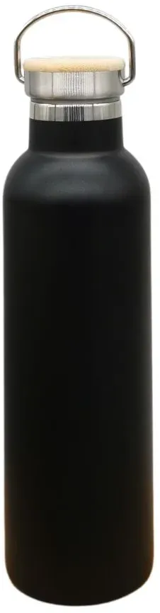 Edelstahl Thermoflasche schwarz (750 ml) mit Stahldeckel Retro - DORAs