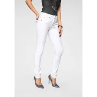 Arizona Slim-fit-Jeans »Curve-Collection«, hohe Leibhöhe, Five-Pocket-Design, Zip-Fly, Gr. 42 - N-Gr, white, , 76680362-42 N-Gr