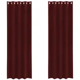 vidaXL Verdunkelungsvorhänge 2 pcs Weinrot 140 x 260 cm Samt