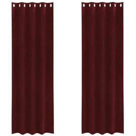 vidaXL Verdunkelungsvorhänge 2 pcs Weinrot 140 x 260 cm Samt