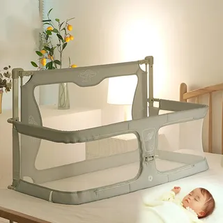 3 in 1 Babywiege,120x50cm,beistellbett Baby Boxspringbett,laufstall babybett faltbar,atmungsaktiver Stubenwagen,next To Me Crib,reisegitterbett mit Moskitonetz,der auf das Bett gestellt werden kann (