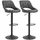 Homcom Barhocker-Set, 2 Hocker, Küchenhocker, Lederoptik, drehbar mit Fußstütze