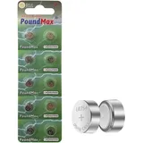 PoundMax Alkaline Knopfzelle LR754 LR750 LR754W 393 SR754 193 546 RW28, 1,5 V, 10 Stück