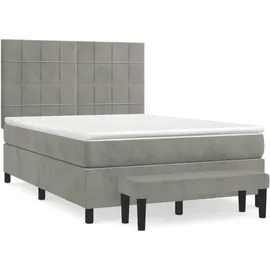 vidaXL Boxspringbett 140 x 200 cm H2 Hellgrau