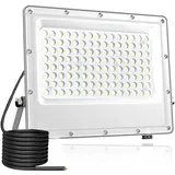 Fosingut LED Strahler Außen, 100W LED Scheinwerfer Innen,Kaltweiß 6500K 144 LEDs Flutlicht Werkstattlampe,IP65 Wasserdicht Wandleuchte Draußen Fluter,10000LM Baustrahler für Garten, Keller, Terrassen