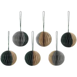 Broste Copenhagen - Christmas Ball Deko-Anhänger, Ø 5 cm, gemische Farben (1) (6er-Set)
