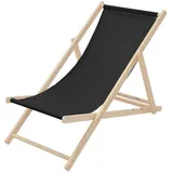 ECD Germany Sonnenliege 120 x 60 x 30 cm Schwarz