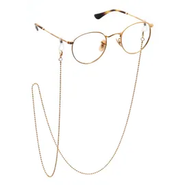 FIRETTI Brillenkette "in Kugelkettengliederung", gelb (metallfarben, gelbgoldfarben, weiß), Tragebänder, DamenL:81cm, Gummi, Metall, L:81cm
