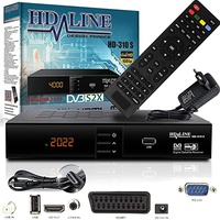 HD-LINE HDMI Receiver Satellit HD Digitaler Satelliten Receiver HDMI DVB S2 Receiver für Sat HD HDMI Sat Receiver HDMI HD Receiver Sat Digital für Satelliten Resiver für TV DVB-S, Mit PVR Schwarz