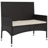 furnicato Gartenbank 2-Sitzer mit Kissen 1 x 1 x 2 cm Schwarz