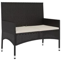furnicato Gartenbank 2-Sitzer mit Kissen 1 x 1 x 2 cm Schwarz