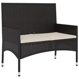 furnicato Gartenbank 2-Sitzer mit Kissen 1 x 1 x 2 cm Schwarz