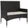 furnicato Gartenbank 2-Sitzer mit Kissen 1 x 1 x 2 cm Schwarz