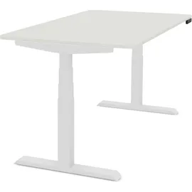 Assmann Electronic Kinderschreibtisch JUNIOR Curved 140 x 70 cm Metall weiß