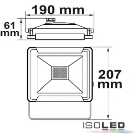 Fiai IsoLED LED Fluter 30W Aluminium, Glas 3000K 2400lm IP65 schwarz